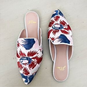 J.Crew Marina NWOT Embroidered
Ingalls Floral Mules Blue Slip-On Loafers
Sz 5